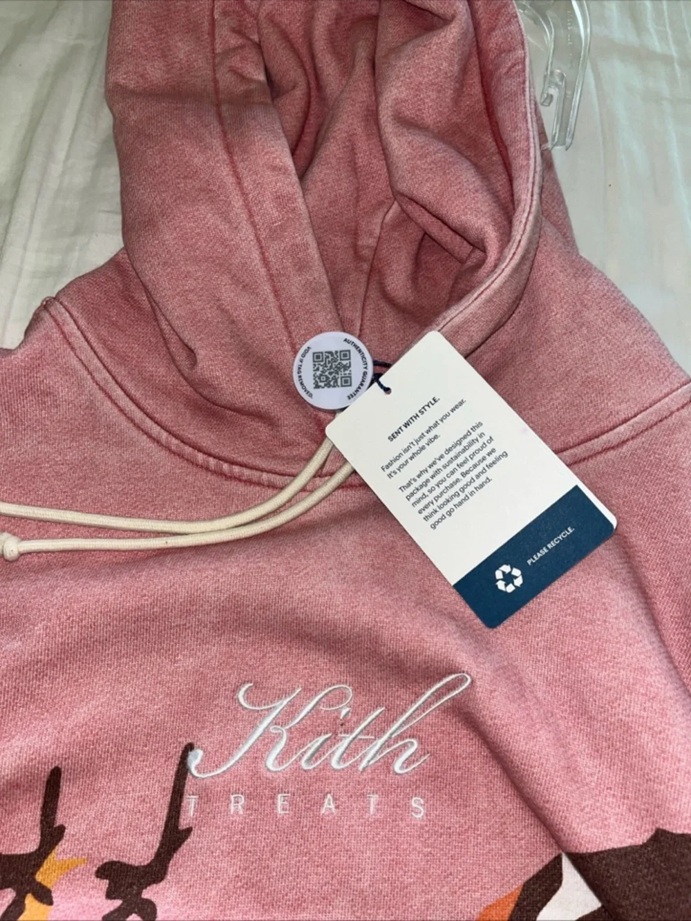 Kith Authentic 100% Campfire Landscape Hoodie in Rose Pink, Mustard & Navy XXL - Picture 10 of 11